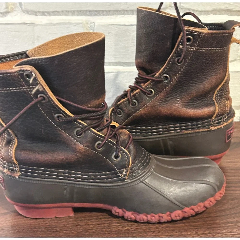 LL Bean Bean Boots Dark Brown Leather Duck Boot Pics for Size Gorpcore Rain Snow